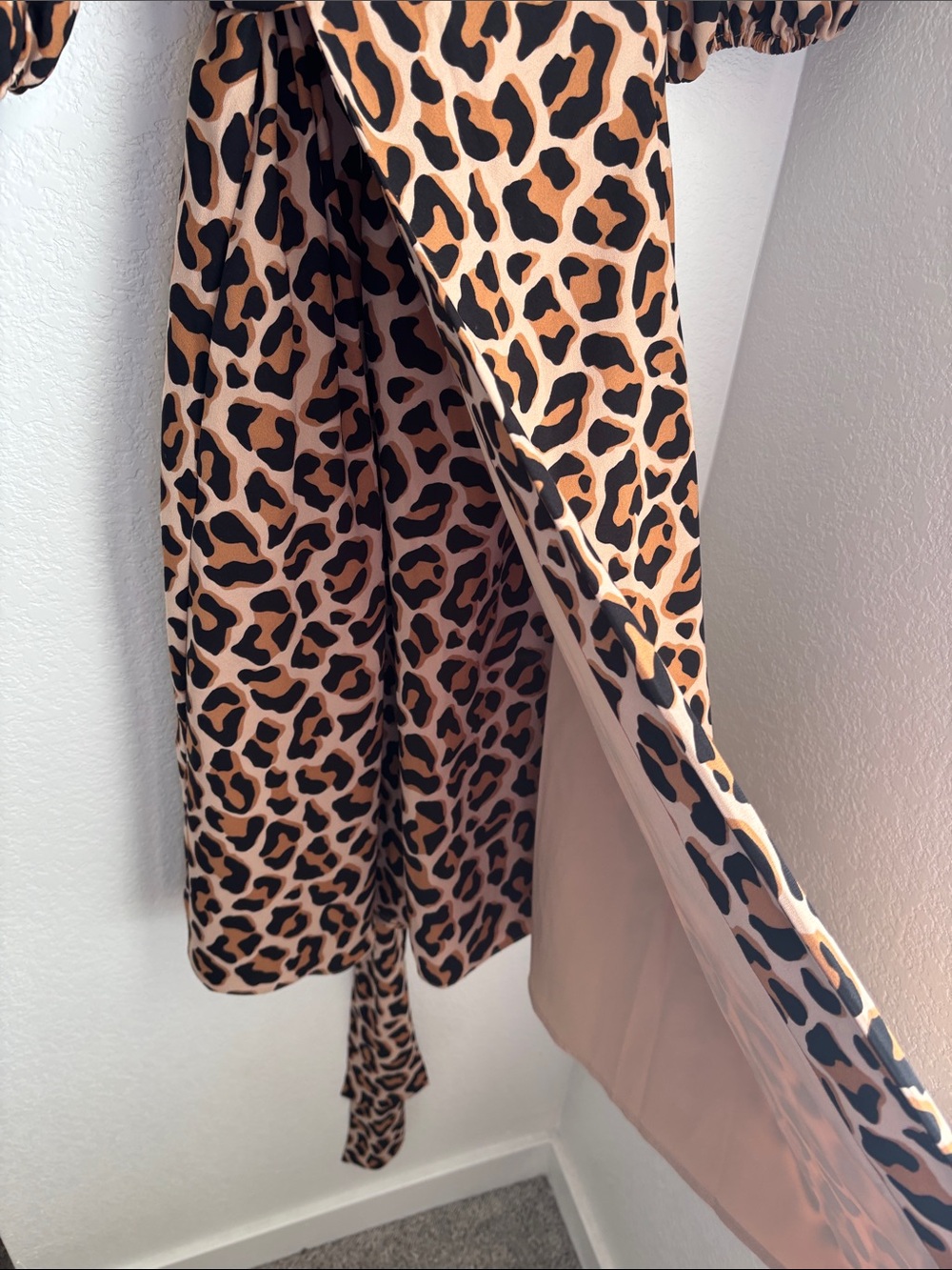 kate spade Leopard-Print Midi Wrap Dress - Tan & Black - Picture 5 of 7